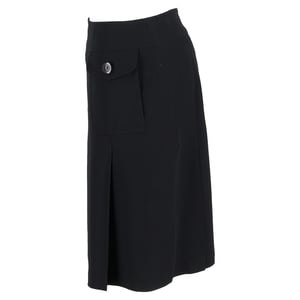 Max Mara knielange rok in zwart polyester