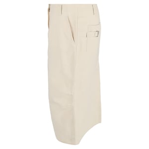 Max Mara midi-rok in crèmekleurig linnen