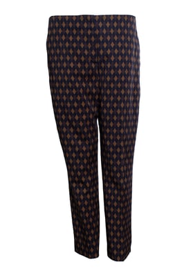Prada, Diamond printed pantalon in blue and brown