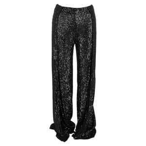 Tom Ford broek met pailletten en wijde pijpen in zwart polyester