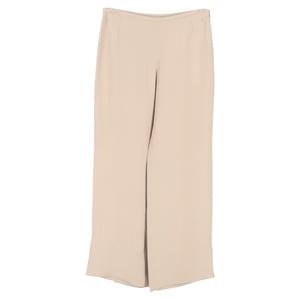 Armani Collezioni broek met wijde pijpen van beige zijde