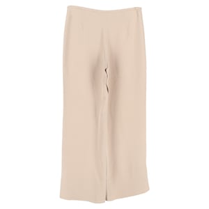 Armani Collezioni broek met wijde pijpen van beige zijde