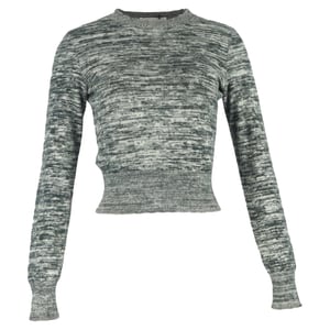 Victoria Beckham cropped gemêleerde trui van grijs katoen