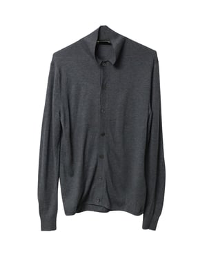 Acne Studios Collared Buttondown Cardigan in Grey Wool