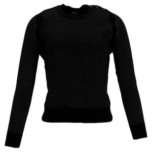 A.P.C. Glittrig knappprydd tröja i svart merinoull