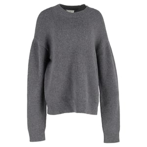 Balenciaga Stickad Rundkragetröja i Grå Ull