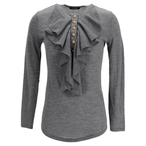 Balmain trui met ruches in grijze wol