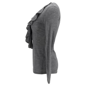Balmain trui met ruches in grijze wol