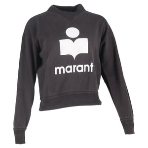 Isabel Marant Etoile trui met logo-print in zwart katoen