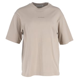 Acne Studios Logo T-shirt in Beige Cotton