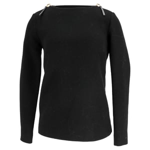 Marni trui met ritssluiting op de schouder in zwarte wol.