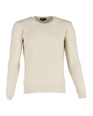 A.P.C. Rundkragetröja i krämfärgad ull