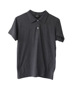 A.P.C.-logotypbroderad pikétröja i grå bomull
