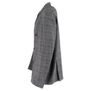 Balenciaga Double-Breasted Oversized geruite blazer in grijze viscose