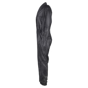 Isabel Marant Junna Långärmad Jumpsuit i Svart Konstläder