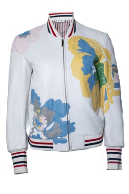 Thom Browne, bloemen lamsleren bomberjack