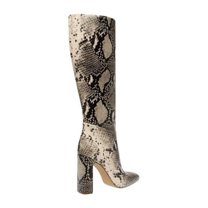 Steve Madden Kniehoge laarzen van slangenleer voor dames (Lichtbeige/natuurlijke slangenhuid)