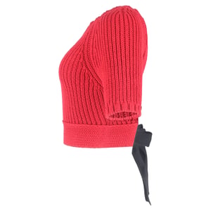 RED Valentino gebreide crop top met open rug in rood katoen