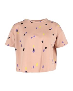 Marni crop T-shirt met stippen in perzikkleurig katoen