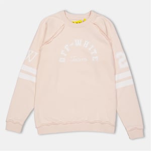 Girls Off White Raglan Long Sleeve Logo Print Sweatshirt in Pink/White