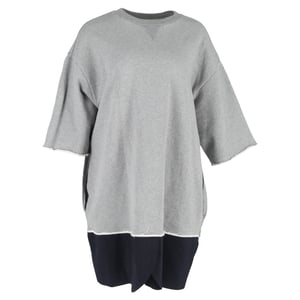 MM6 Maison Martin Margiela Color-Block Sweater Dress in Grey and Black Cotton