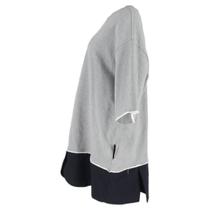 MM6 Maison Martin Margiela Color-Block Sweater Dress in Grey and Black Cotton