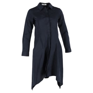 Jil Sander Shirt Dress in Navy Blue Cotton