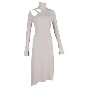 Victoria Beckham midi-jurk met uitsnijdingen in crèmekleurige viscose