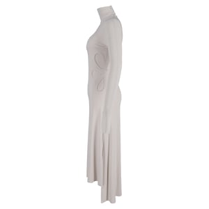 Victoria Beckham midi-jurk met uitsnijdingen in crèmekleurige viscose