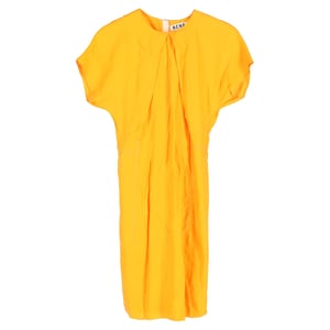 Acne Studios Crewneck Knee-Length Shift Dress in Orange Viscose