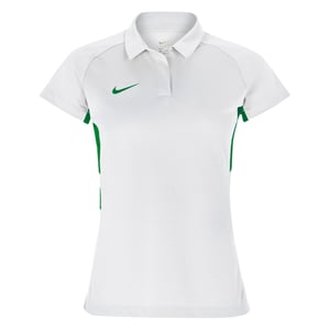 Nike Raglan-polotröja med kontrastpaneler för kvinnor (Vit/Tallgrön)