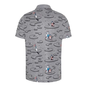 Original Penguin Herenpoloshirt met patroon, normale pasvorm (Stille schaduw)