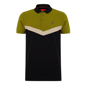 Luke 1977 Heren Cala Mayor Chevron Poloshirt (Kardemomzaad/Zwart)