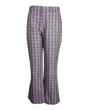 Gucci broek met wijde pijpen en print in veelkleurig linnen