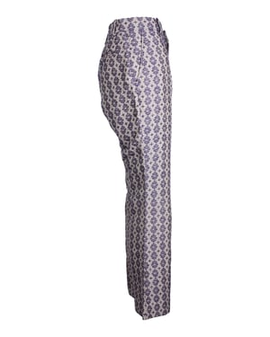 Gucci broek met wijde pijpen en print in veelkleurig linnen