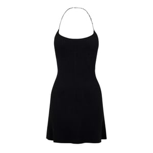 Diesel Dames Ketting Halter Nek Mini Jurk (Zwart)