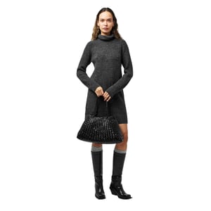 Pieces Turtleneck-trui-jurk voor dames (Donkergrijs gemêleerd gemêleerd)