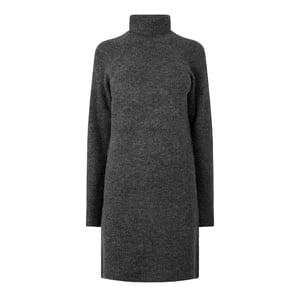 Pieces Turtleneck-trui-jurk voor dames (Donkergrijs gemêleerd gemêleerd)