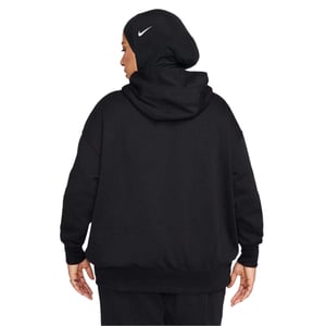 Nike Phoenix-fleece-tröja med huva i oversize-modell för damer (Svart/vit)