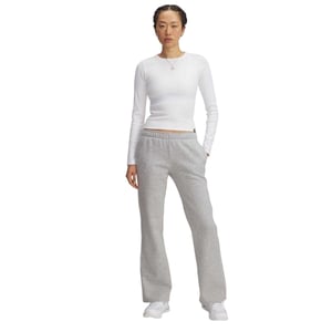 Under Armour Rival-joggingbroek met zijstrepen en uitlopende pijpen voor dames (Grijs gemêleerd gemêleerd)