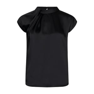 Neo Noir fleur drapy satin blouse 160990 100 black