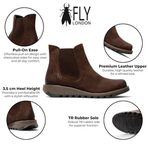Fly London Dames Bruine Chelsea Suède Leren Enkellaarzen - SALV195