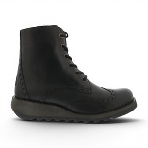 Fly London dames zwarte leren veterschoenen enkellaarzen - SARL069