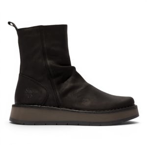 Fly London Dames Zwarte Suède Leren Rits Met Platform Enkellaarzen - RENO053FLY