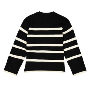 Vero Moda Saba gestreepte trui met ruime pasvorm voor kinderen (Zwart/berken)