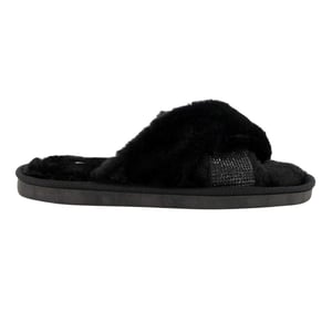 Dune London Dames Diamante Nepbont Binnenpantoffels (Zwart)
