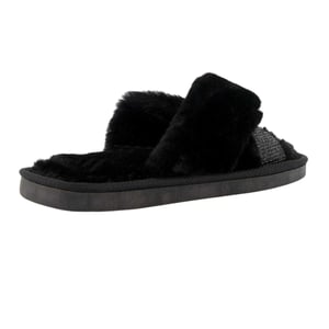 Dune London Dames Diamante Nepbont Binnenpantoffels (Zwart)