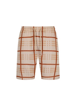 Luke 1977 Men's Stronghold Check Shorts in Biscuit Caramel