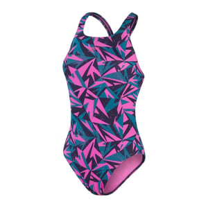 Speedo Dames/Dames Hyper Boom Allover Medalist Eéndelig Zwempak (Marine/Orchidee)