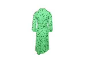 Ganni Dainty Polka Dot Klänning i Grön Viskos